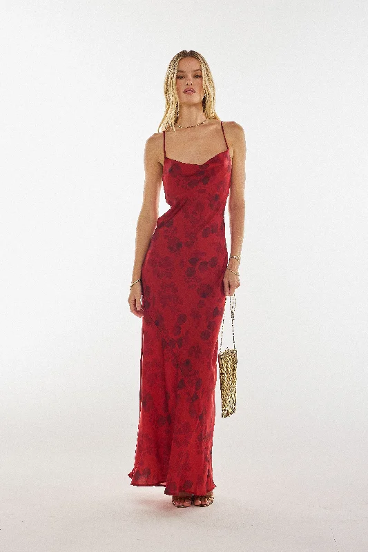 budget maxi dresses for fall -Margot Maxi in Red Currant