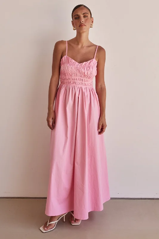 trendy maxi dresses for women -Zeno Maxi Dress (Pink)