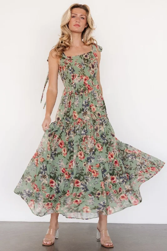 elegant maxi dresses for women -Anita Maxi Dress | Green Multi Floral