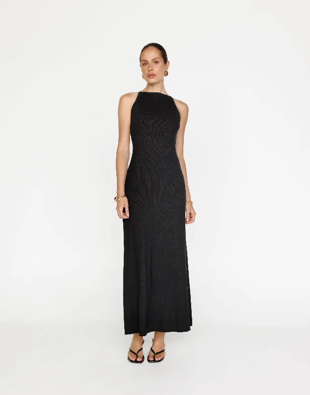 cute maxi dresses for women -Maizie Maxi Dress (Black)