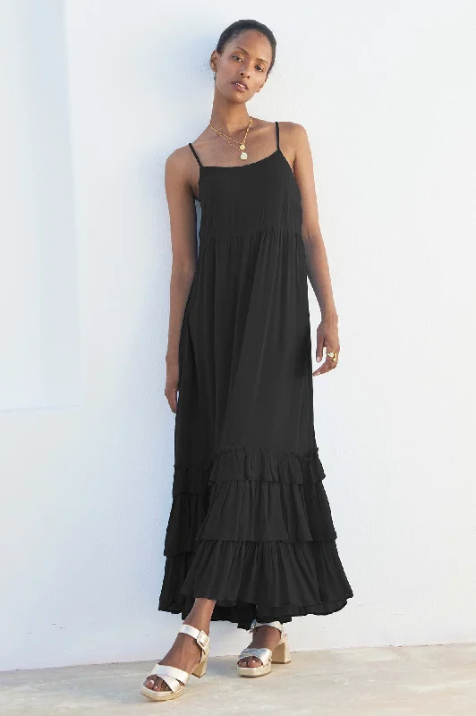 trendy maxi dresses for summer -Jasmina Dress | Black