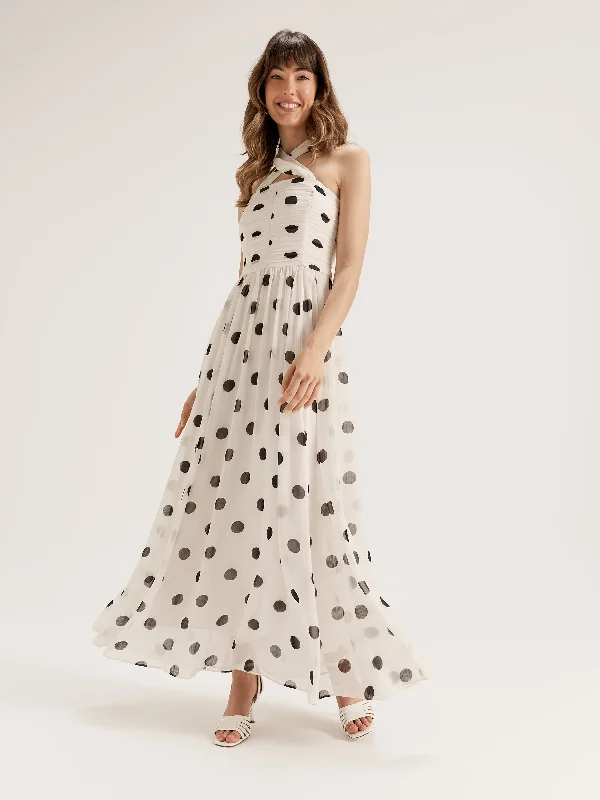 maxi dresses with bold frills -Full Moon Maxi Dress