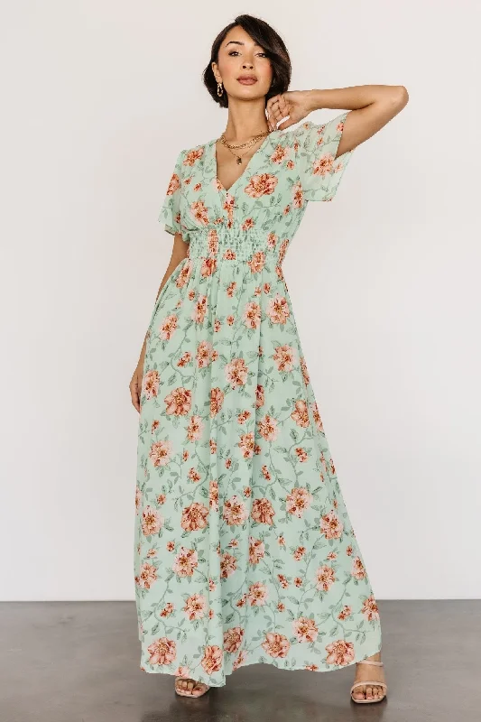 elegant maxi dresses for teens -Birdie Maxi Dress | Sage Multi