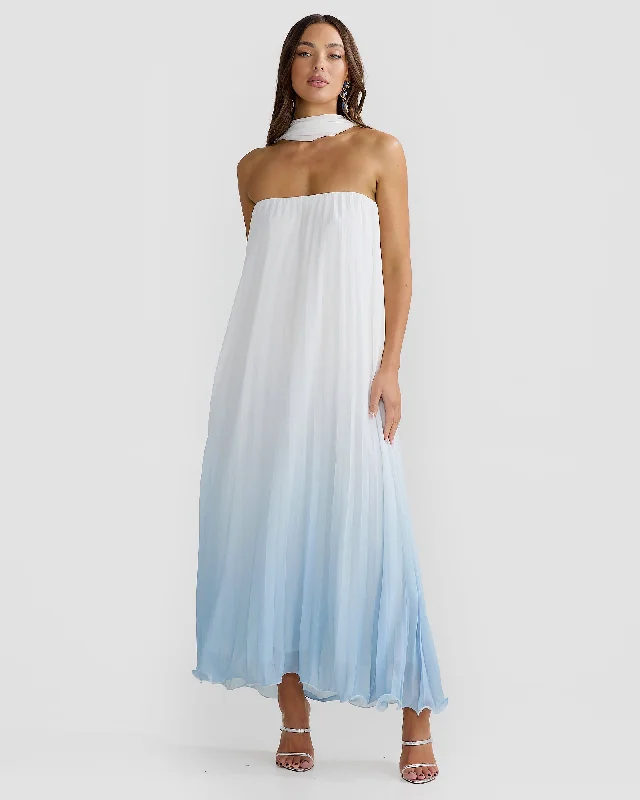 elegant maxi dresses for dates -Isabella Maxi - Ombré Blue