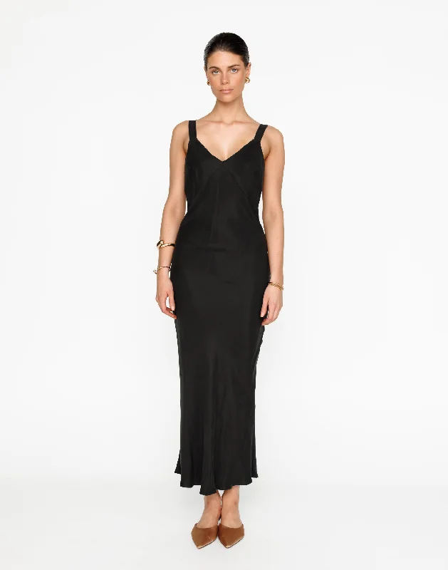 chic maxi dresses for club -Kirsty Maxi Dress (Black)