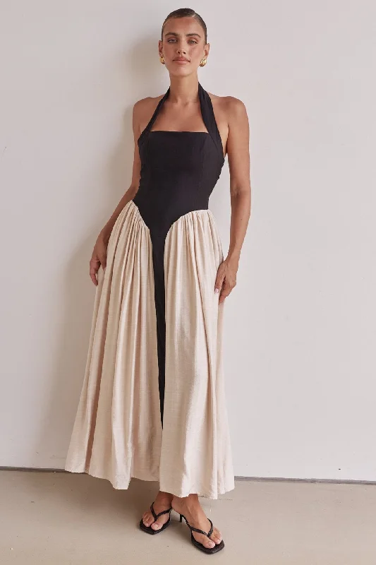 maxi dresses with unique trim -Sammi Maxi Dress (Black)