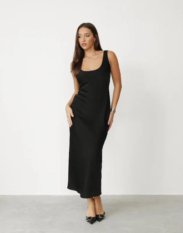 affordable maxi dresses for trips -Camillio Maxi Dress (Black)