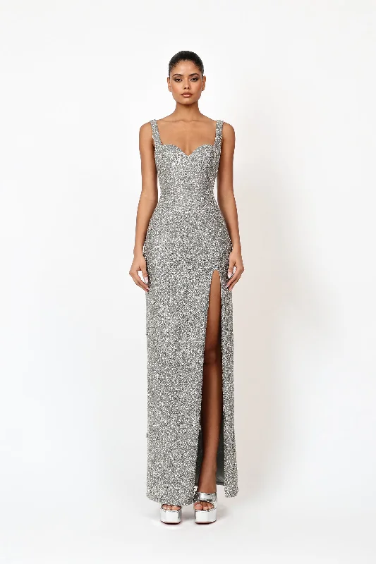 chic maxi dresses for style -Kroon Maxi Dress - Silver