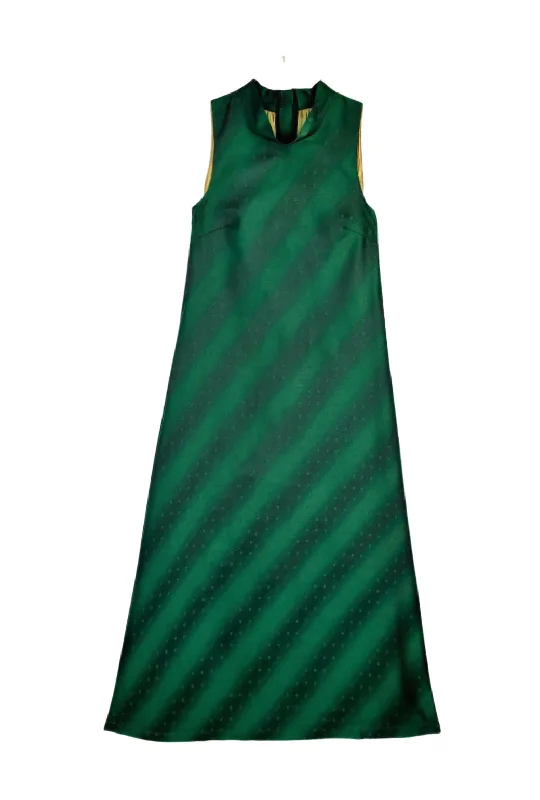 budget maxi dresses for spring -Maxi Mod Dress - Emerald Jacquard