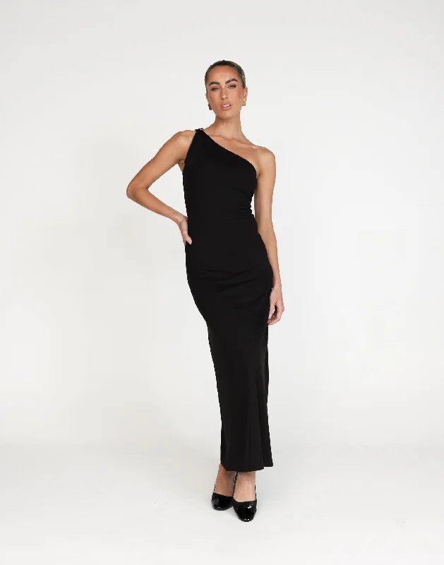 budget maxi dresses for fall -Zuelia Maxi Dress (Black)