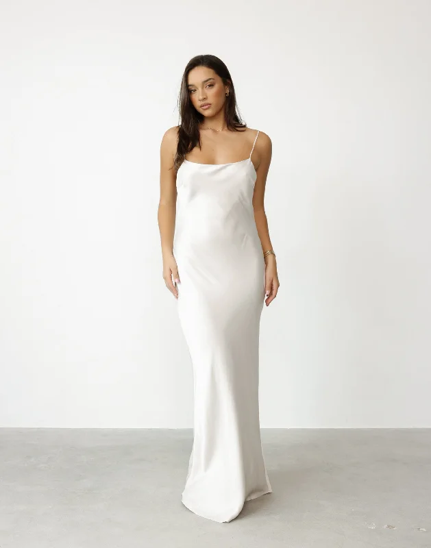 elegant maxi dresses for evenings -Aspen Maxi Dress (Oyster)