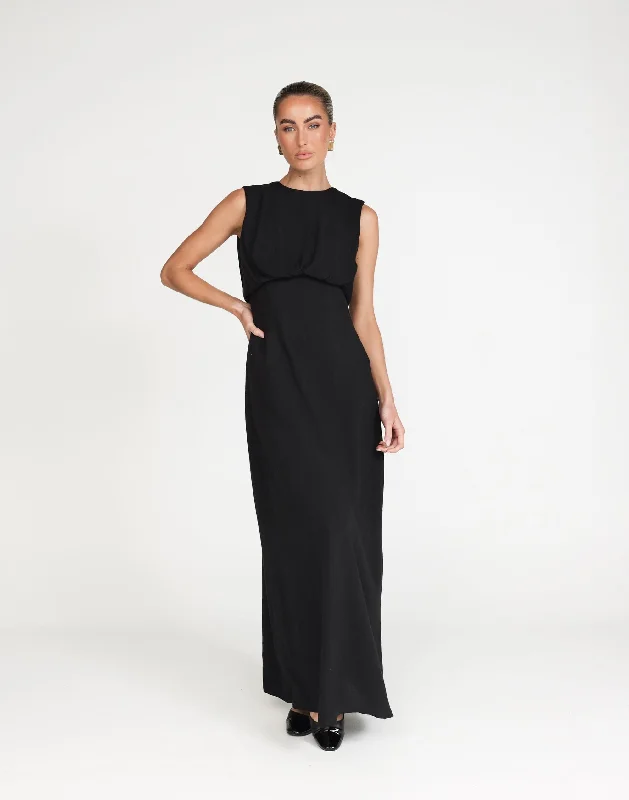 casual maxi dresses for teens -Liza Maxi Dress (Black)