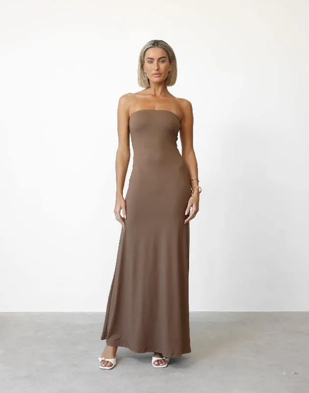 trendy maxi dresses for club -Ada Maxi Dress (Mocha)