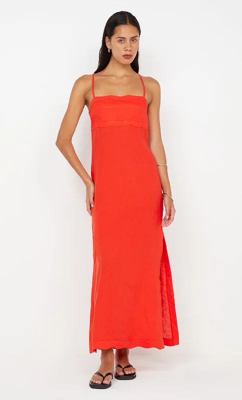 cute maxi dresses for women -TALLULAH MAXI DRESS - FIRE RED