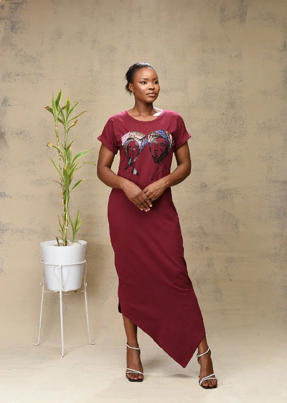 budget maxi dresses for spring -AIMAS Iyawo Maxi T-Shirt Dress with Beaded Details