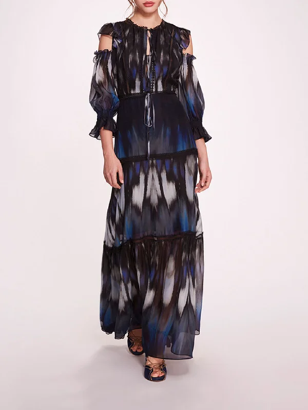 trendy maxi dresses for style -Abstract Viscose Maxi Dress