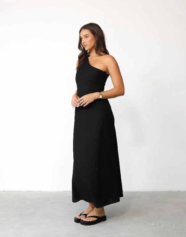 elegant maxi dresses for style -Rema Maxi Dress (Black)