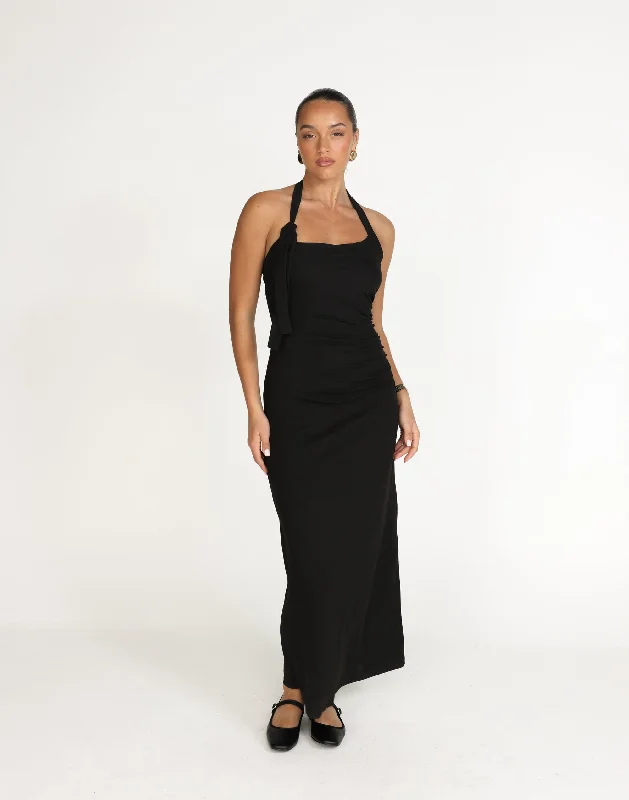 chic maxi dresses for women -Fiore Maxi Dress (Black)