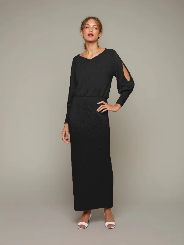 casual maxi dresses for women -KYLE | Merino Knit Maxi Dress