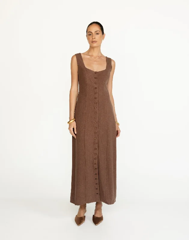 cute maxi dresses for spring -Joni Maxi Dress (Espresso)