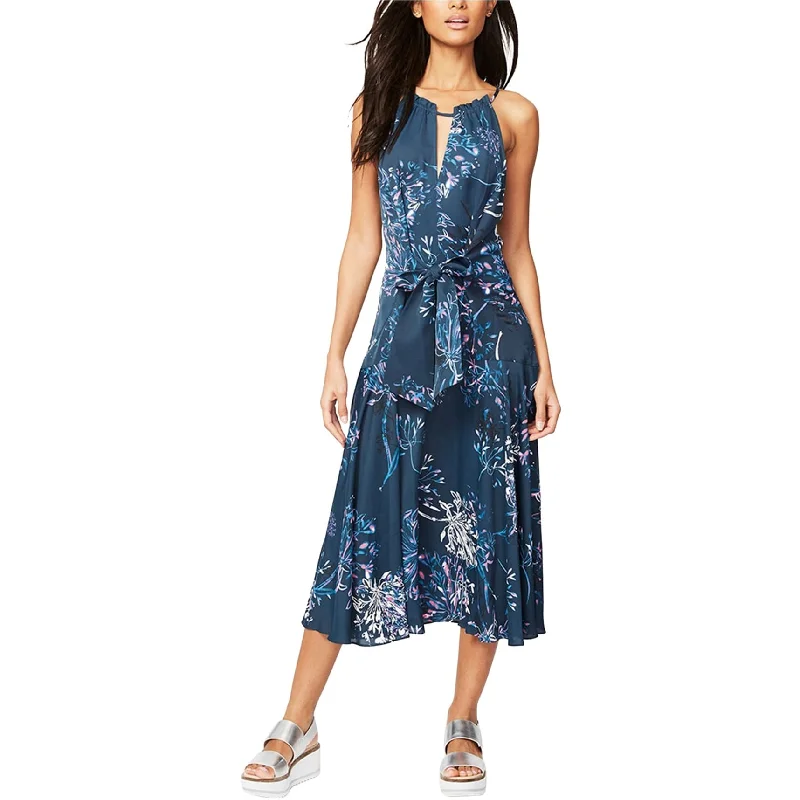 elegant midi dresses for spring -Rachel Roy Womens Claudette Midi Dress, Blue, 0