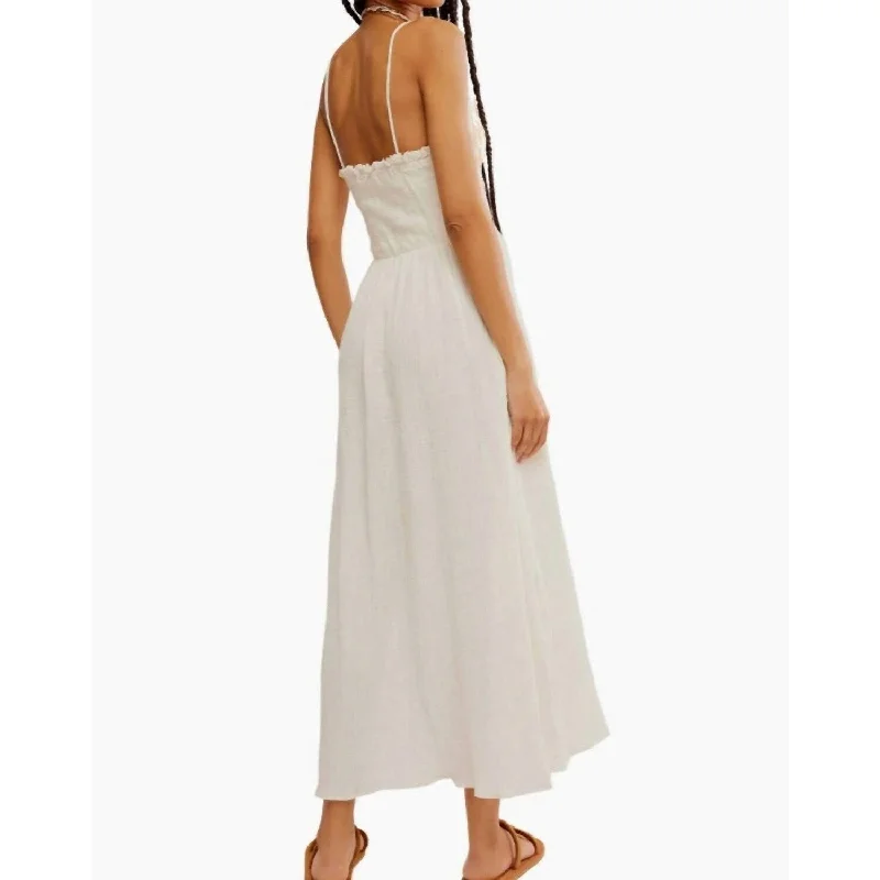 budget midi dresses for students -Free People - Solid Sweet Nothings Midi Dress