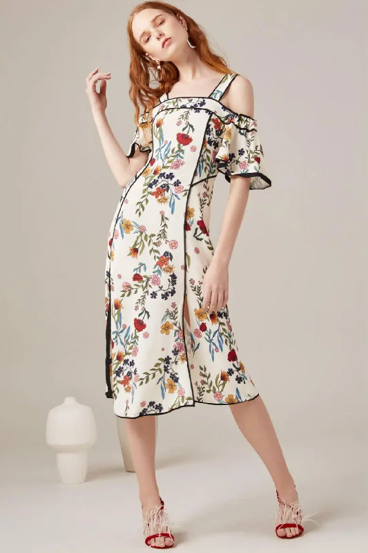 white midi dresses for women -Entitle Midi Dress