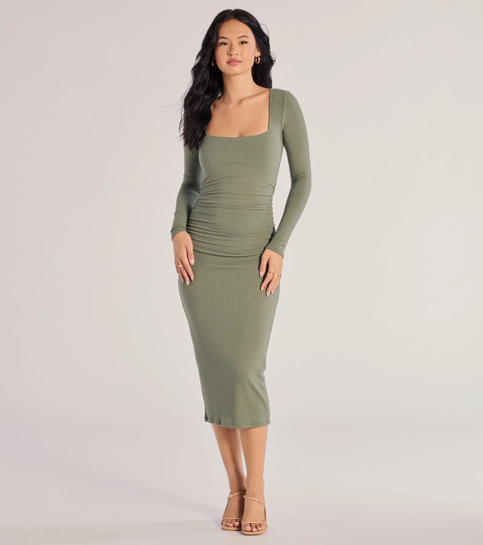 chic midi dresses for women -Always A Good Time Long Sleeve Midi Dress