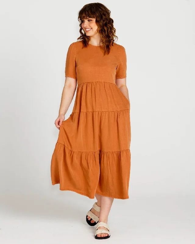 boho midi dresses for club -Sass Zahlia Midi Tiered Dress