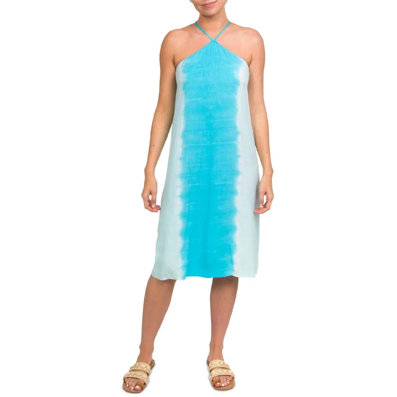 midi dresses with bold prints -Hurley Womens Dip Dyed Midi Dress, Blue, Small