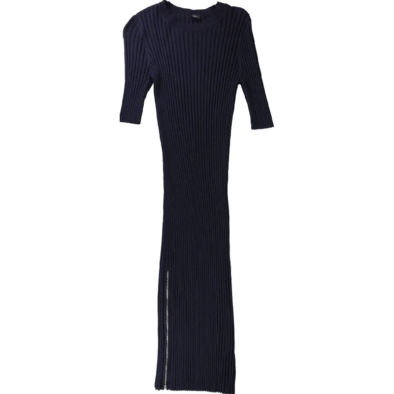 elegant midi dresses for dates -Joseph Womens Ribbed Knit Midi Dress, Blue, XX-Small