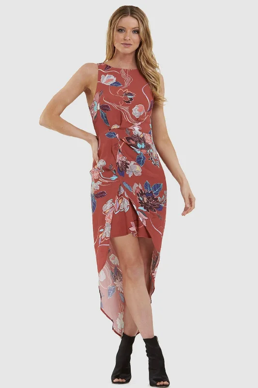 elegant midi dresses for dates -Desert Merlot Midi Dress