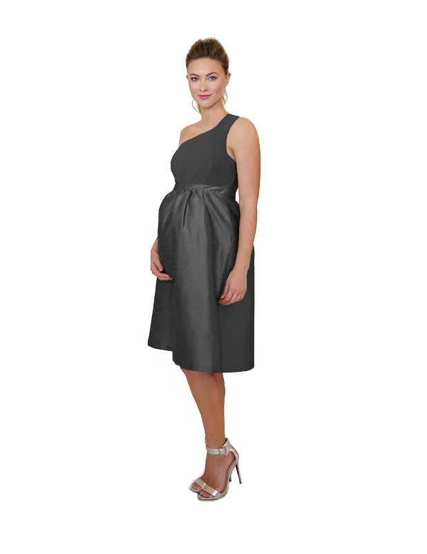 white midi dresses for women -Cason Bodice With Maternity Midi Skirt in Shantung