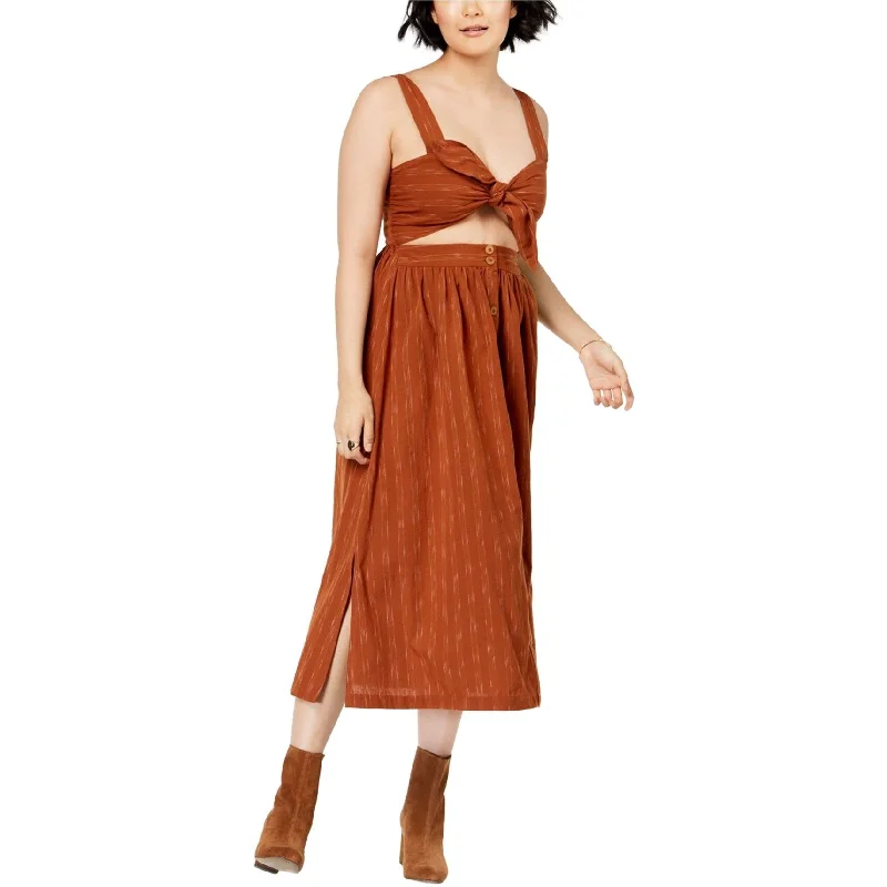 red midi dresses for women -Free People Womens Caldasi Midi Dress, Brown, X-Small