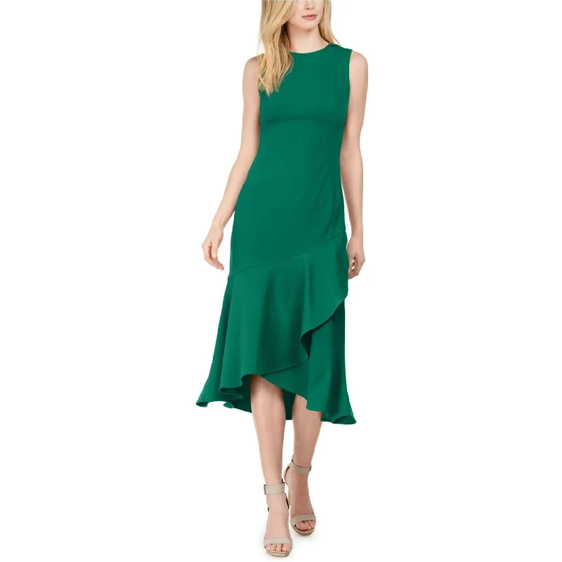 white midi dresses for club -Calvin Klein Womens Solid Midi Sheath Dress, Green, 8