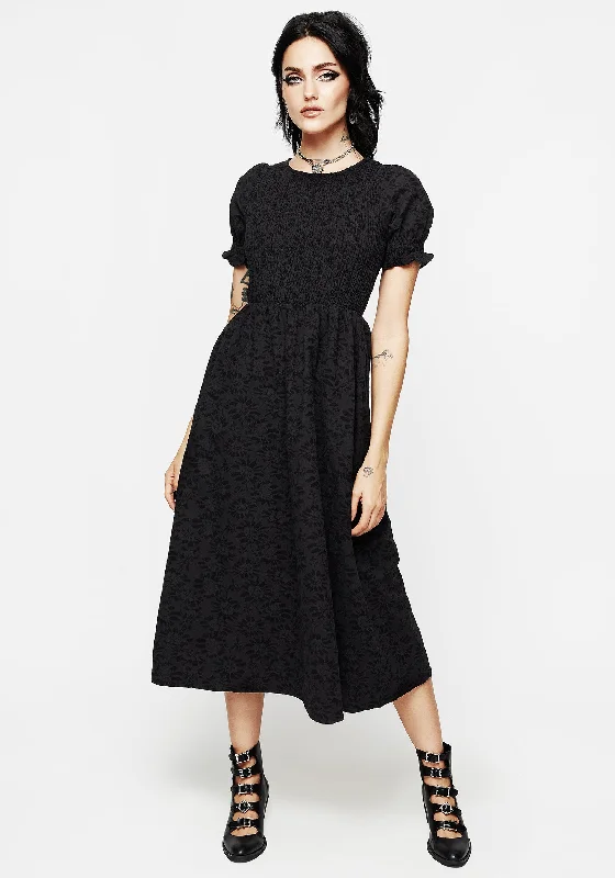 budget midi dresses for women -Amun Midi Smock Dress