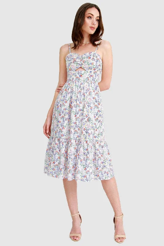 white midi dresses for women -Instant Crush Printed Midi Dress