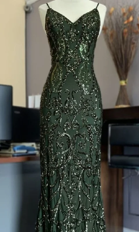 white evening dress for women -Charming Green Mermaid Evening Dress,Chic Evening Gown cc1102