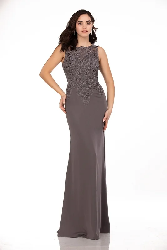 elegant evening dress for style -Chiffon Fitted Sleeveless Gown by Abby Paris 96061W