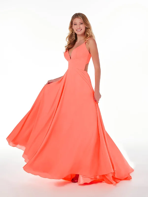 evening dress with unique designs -Chiffon Sleeveless Cutout A-line Gown by Studio 17 12863