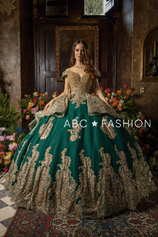 affordable evening dress for fall -Off Shoulder Quinceanera Dress by Ragazza EV18-618