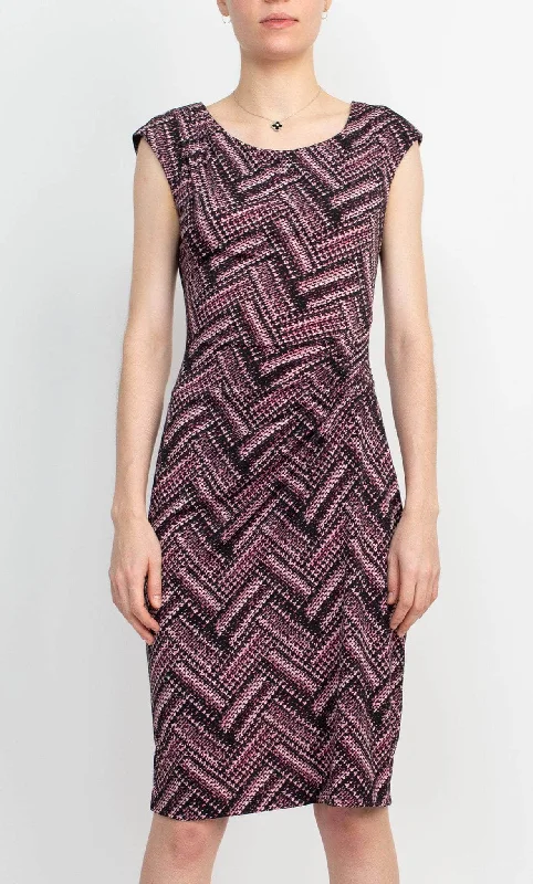 budget party dress for fall -Connected Apparel TBD00676M1 - Cap Sleeve Multi Printed Cocktail Dress