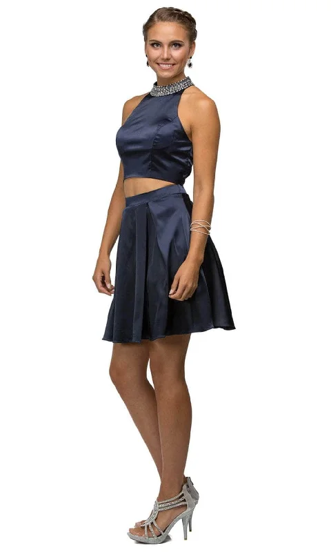 Dancing Queen 9495 - Two-Piece Halter Cocktail Dress