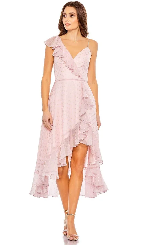 chic party dress for women -Ieena Duggal 70163 - V-Neck Ruffled A-Line Cocktail Dress