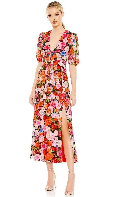 Ieena Duggal 55626 - Floral Print Chiffon Dress