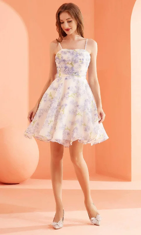 cute party dress for style -J'Adore Dresses J22076 - Lavender-Motif Short A-line Dress