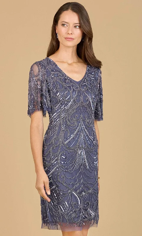 Lara Dresses 29182 - Beaded V-Neck Cocktail Dress