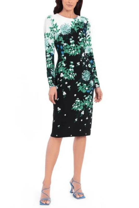 Maggy London G4823M - Long Sleeve Knee Length Dress