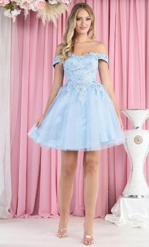 trendy party dress for teens -May Queen MQ1964 - Floral Lace A-Line Cocktail Dress