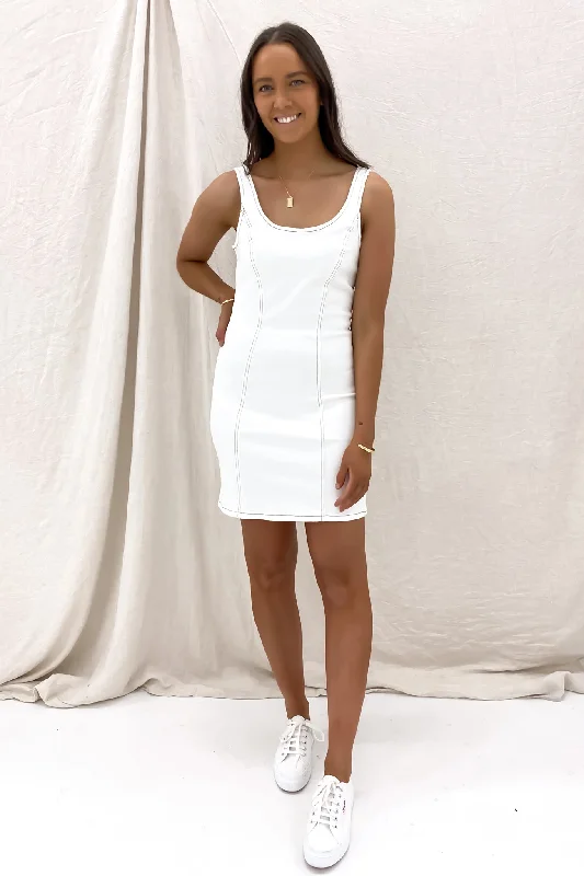 elegant mini dresses for teens -Alexandra Mini Dress Vintage White